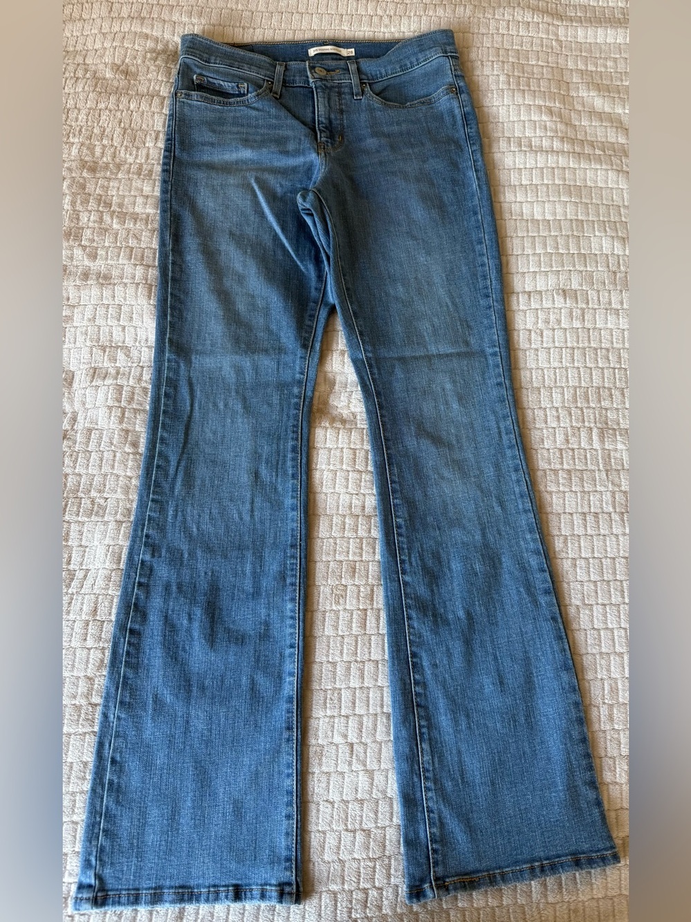 Classic Blue Flared Jeans - High Rise Wide Leg